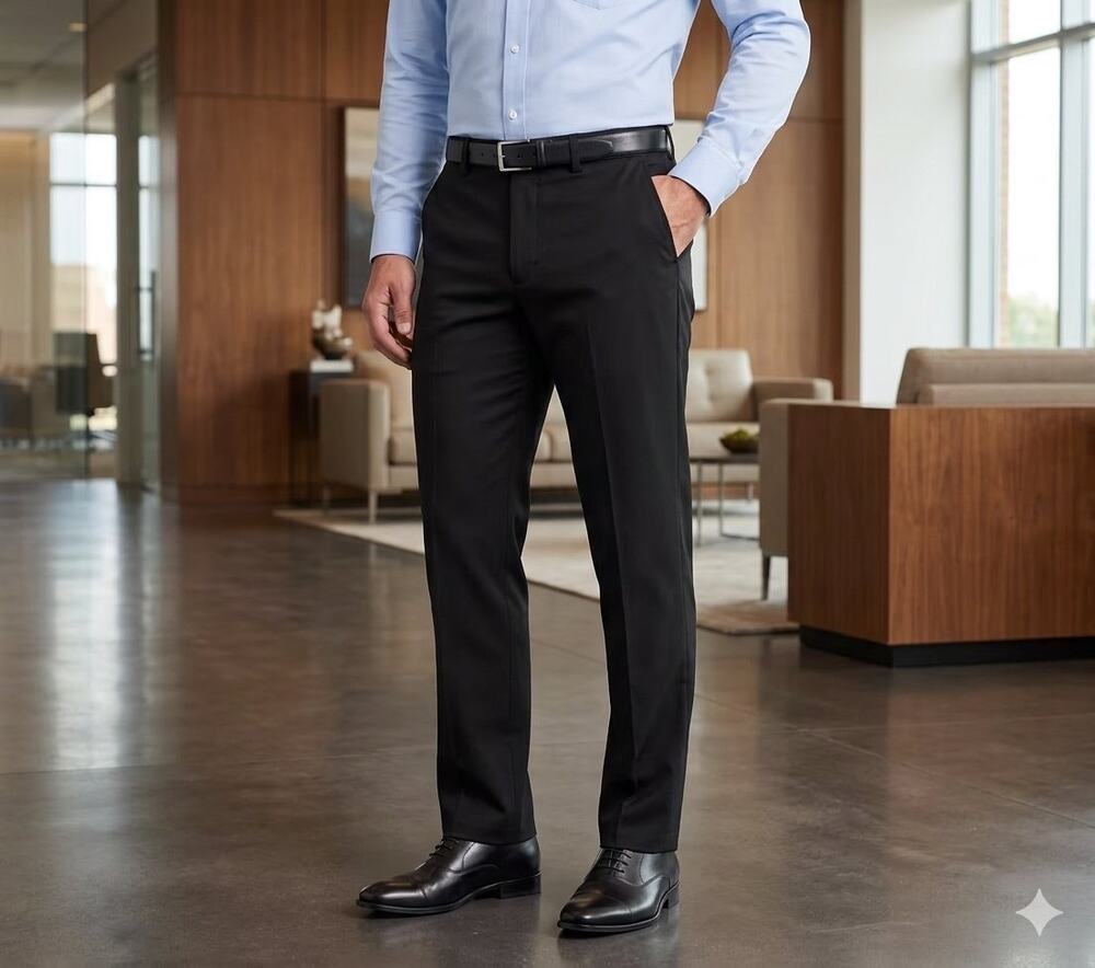 St. John’s Bay Black dress pants classic fit stretch men’s size 32 x 32 NWT